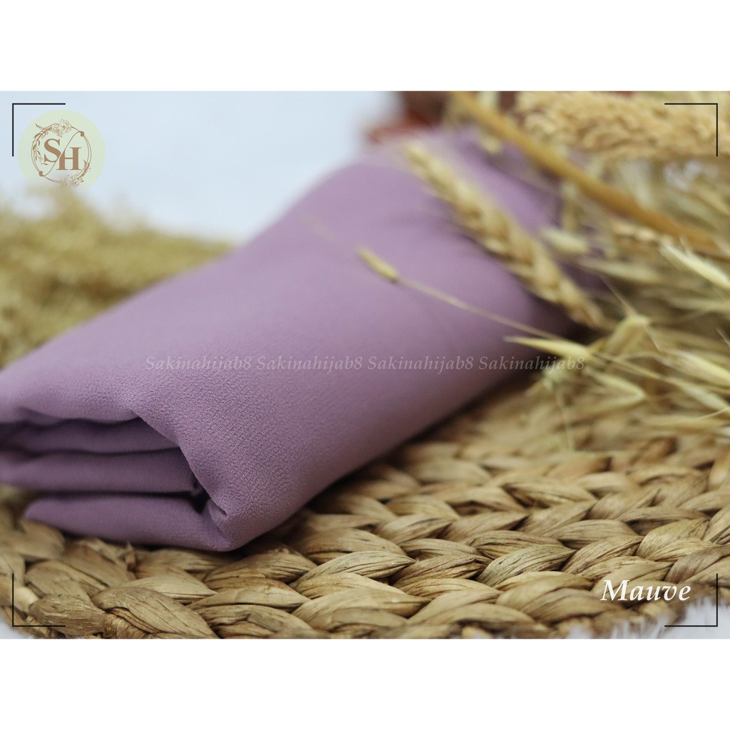 PROMO Pashmina Ceruty Babydoll 200x75 cm jahit tepi CHAPTER1-Mauve