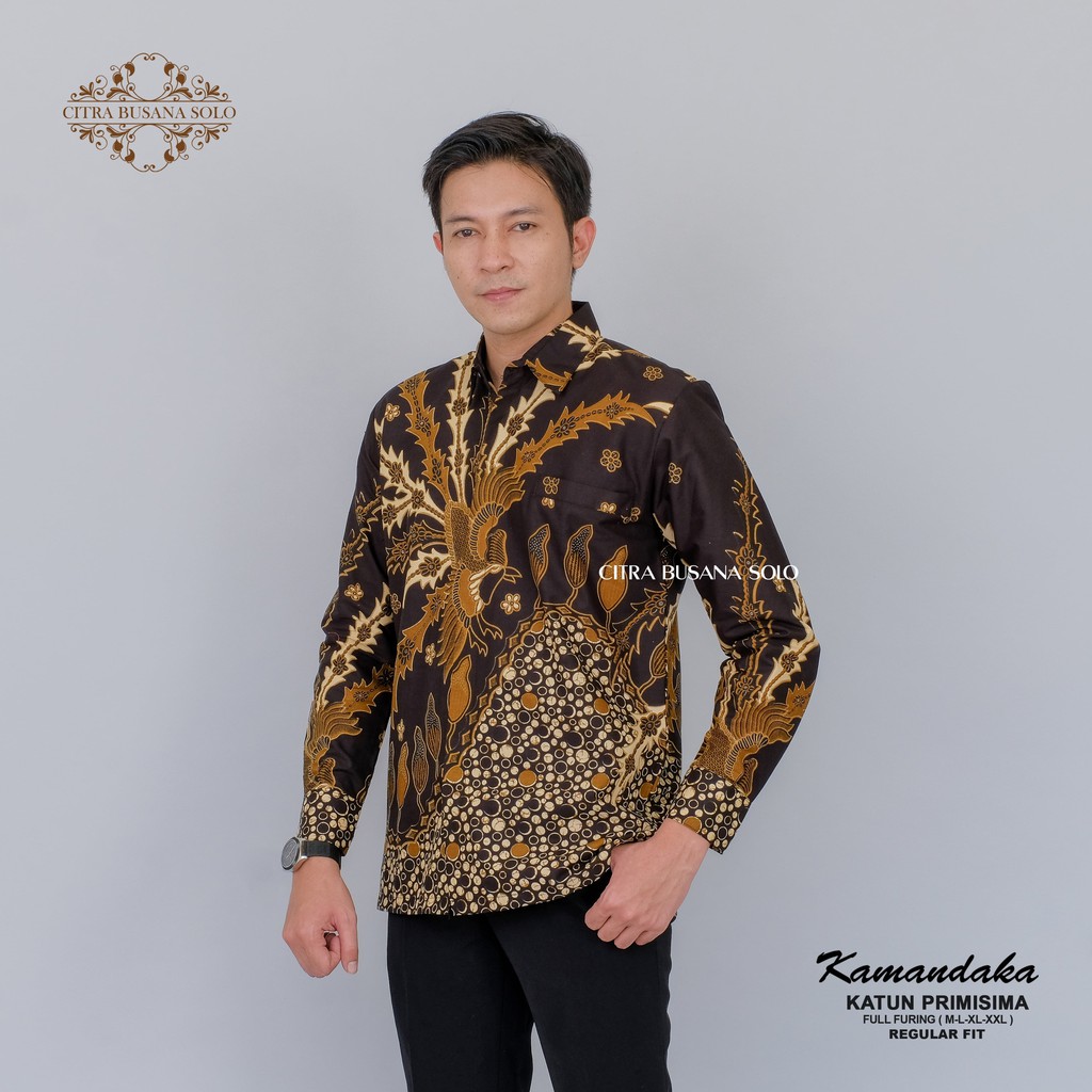 KAMANDAKA Kemeja Batik Pria Full Furing Bahan Katun Halus Primisima