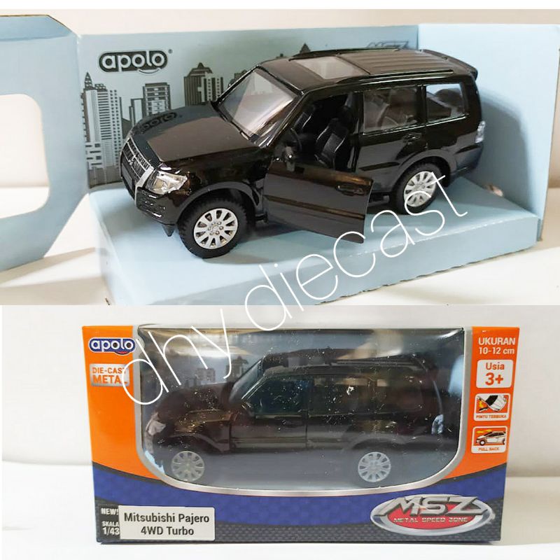 Apolo Diecast Miniatur Mobil Mitsubishi Pajero 4wd Turbo