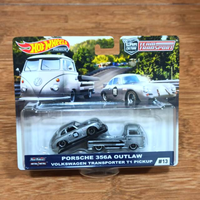 Diecast Hot Wheels Team Transport Porsche 356A 356 A VW Volkswagen Transporter T1 Pickup Truck Momo