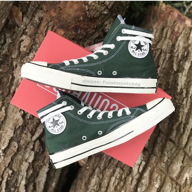 Sepatu Converse 70s High Egret Army Green Herbal Glossy