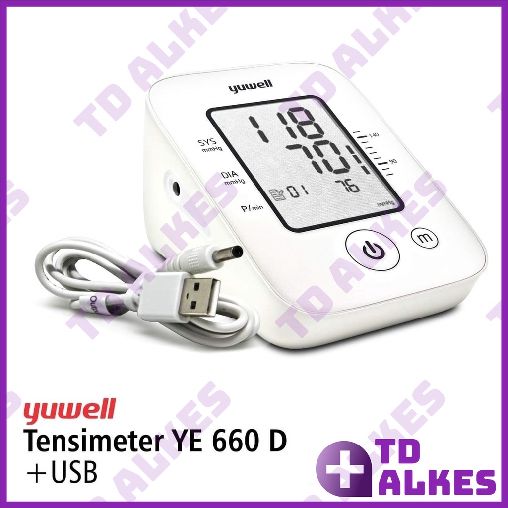 Jual Yuwell Tensimeter Digital YE660D With USB Cable Alat Tes Cek Ukur ...