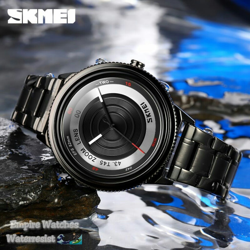 Empirewatches Jam Tangan Skmei 9267 Pria Cowok Analog Rantai Stainless Kualitas Original Waterproof