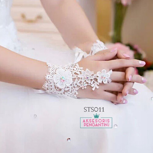 [BISA COD] SARUNG TANGAN PESTA LACE AKSESORIS PENGANTIN WEDDING GLOVES STS011