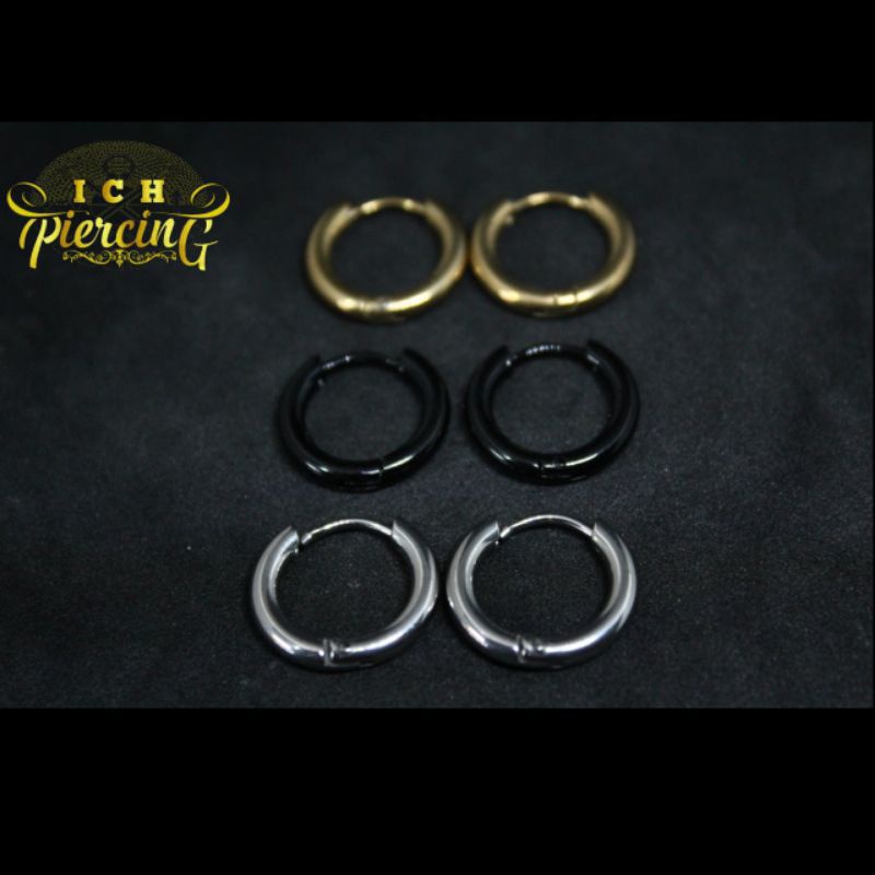 ANTING HOOPS PREMIUM MFS TITANIUM ANTI KARAT RING COWO CEWE PRIA WANITA FASHION SIMPLE 3 VARIASI