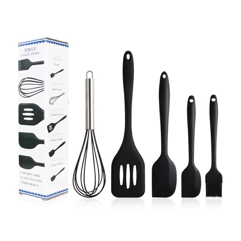 Alat Baking 5 in 1 Silikon / 5 in 1 Spatula Silicone Baking Cooking Alat Masak