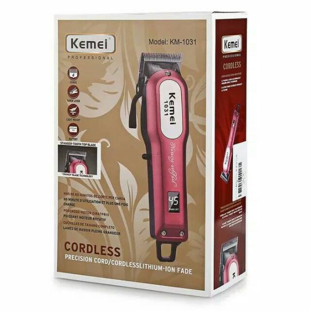 Kemei cordless 1031 magic clip cordless trimmer kip gunting