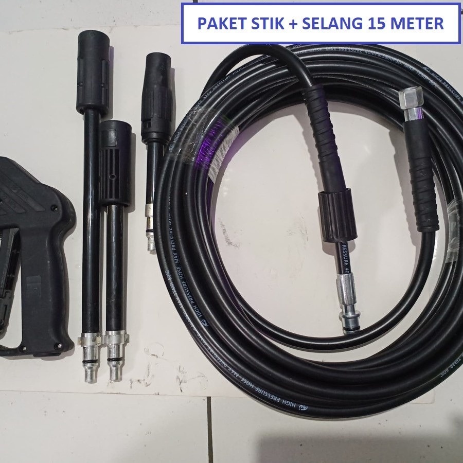 [15M] Paket Gun Stik Set Plus Selang Jet Cleaner 15 Meter Murah