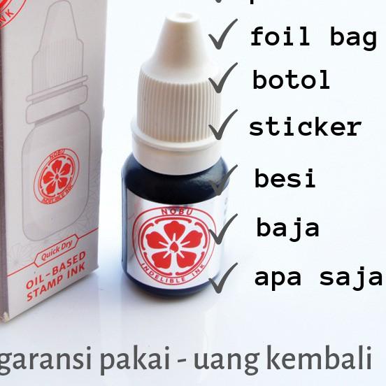 

➱ Tinta stempel permanen expired date - kode produksi ke plastik kemasan, foil bag, sticker | Nobu Ink ☂