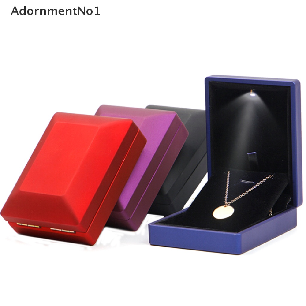 (AdornmentNo1) Kotak Penyimpanan Kalung / Gelang / Cincin Dengan Lampu LED Untuk Hadiah Pernikahan