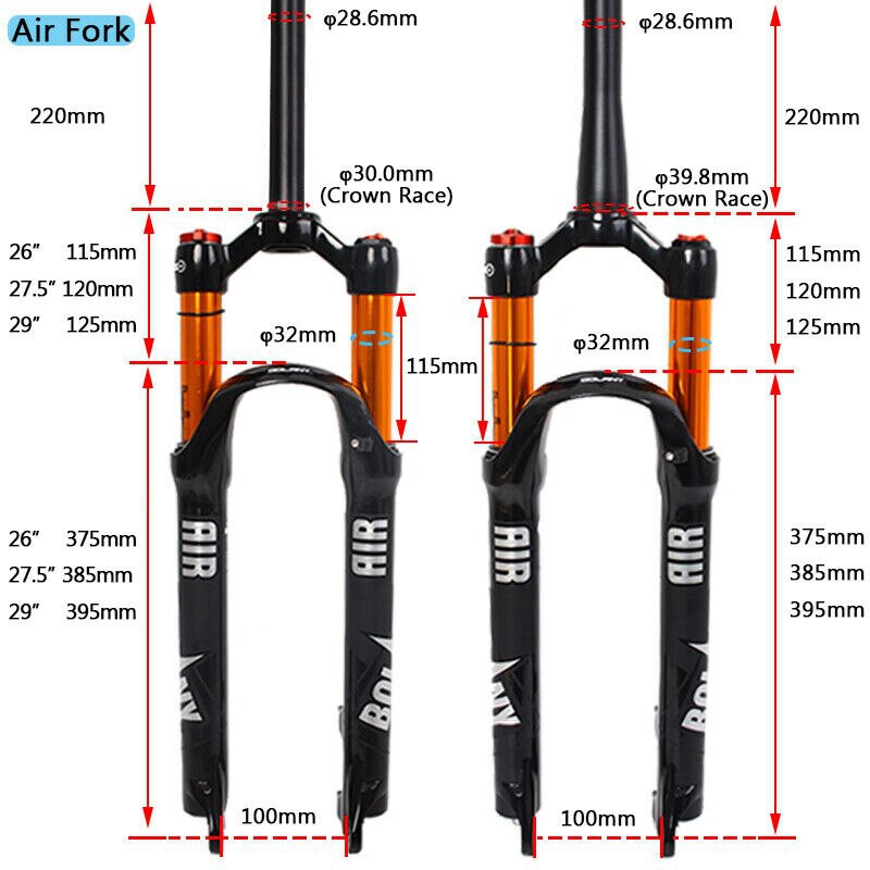 26 mtb fork 100mm