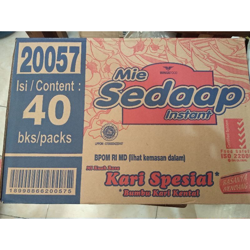 

Mie sedaap kari special per dus, 1 dus mie sedaap kari special isi 40bks