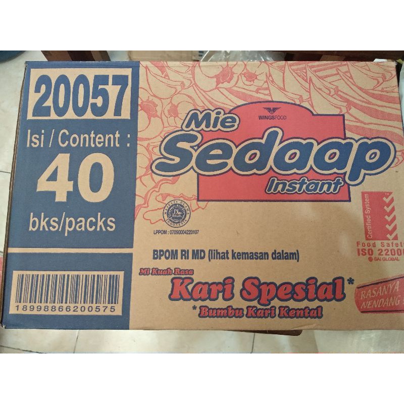 Mie sedaap kari special per dus, 1 dus mie sedaap kari special isi 40bks