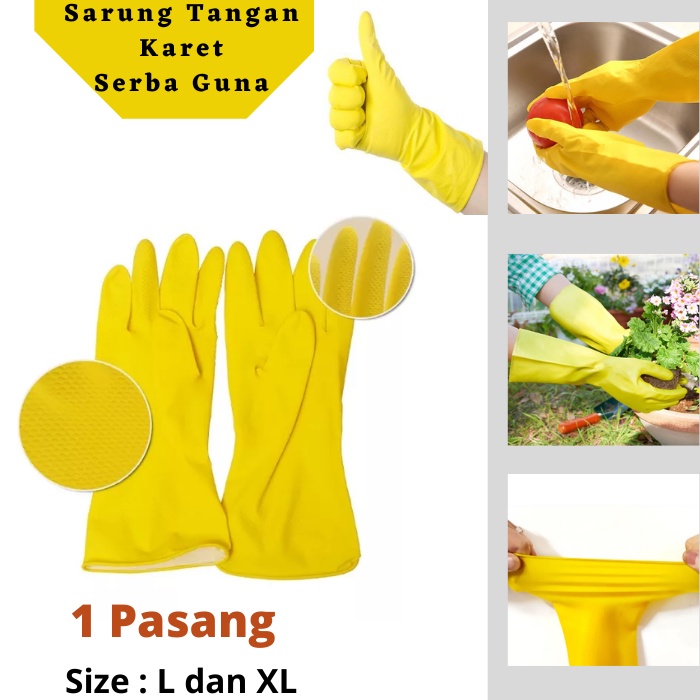 Sarung Tangan Karet Glove Latex Rubber Sarung Tangan Karet Cuci Piring Berkebun Bersih Bersih Ibu Rumah Tangga