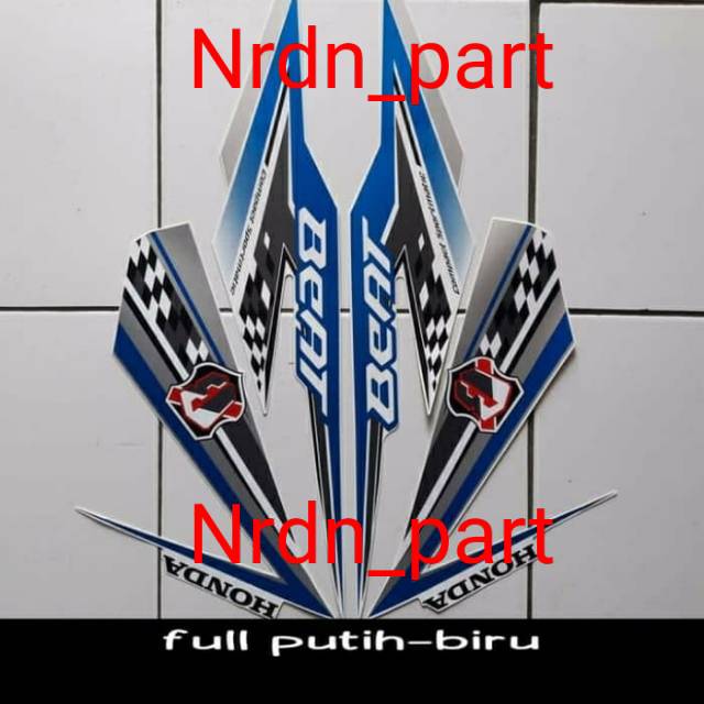 Striping beat fi esp 2018 putih biru
