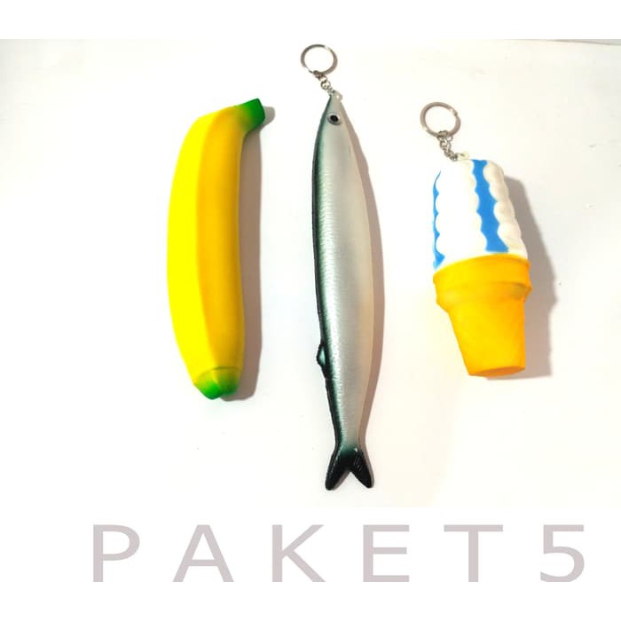Squishy Paket Hemat 5 PAHE Squishy 5 Skuisi Murah 5  isi 3 Squisee
