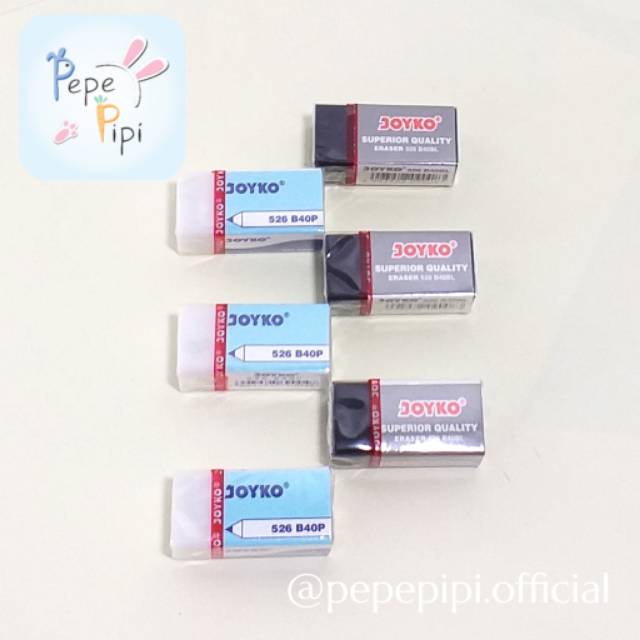 Penghapus Joyko Kecil Warna, Putih, Hitam Original Setip Stip