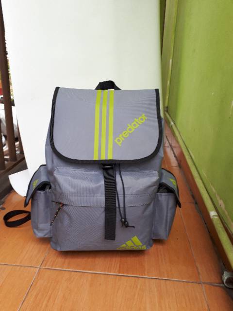 Ransel Sablon Adidas Predator Tas Sekolah Wanita Tas Nilon Hitam Ransel Anti Maling Wanita Ransel Travel Wanita Kasual Tas Punggung Korea Mochilaz