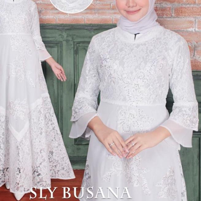 ➵ Megaxus88/gamis pesta brukat putih kd 66 ◄
