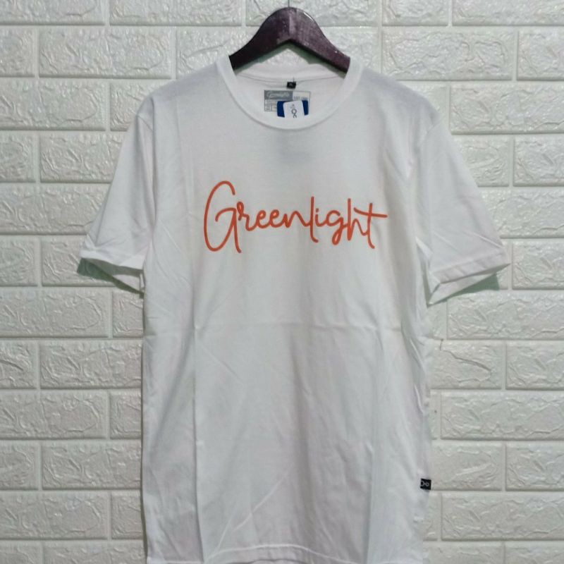 kaos pria remaja dewasa greenlight putih premium quality