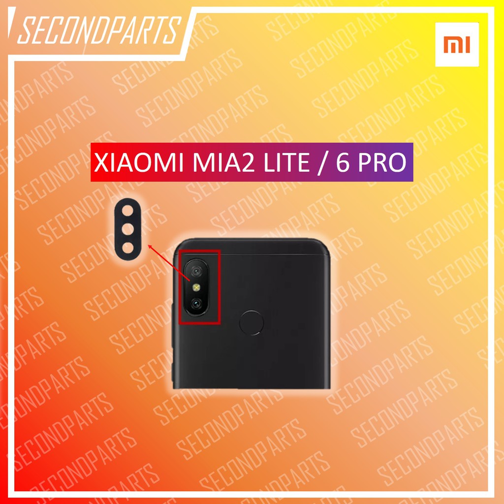 KACA LENSA KAMERA BELAKANG XIAOMI MIA2 LITE / REDMI 6 PRO ORIGINAL