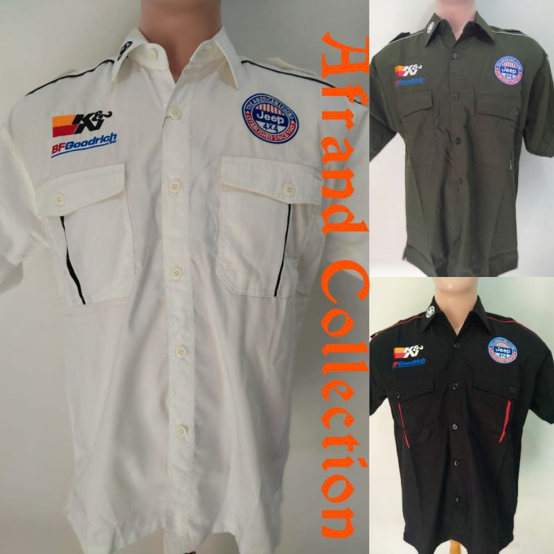 BAJU KEMEJA SERAGAM OTOMOTIF JEEP BORDIR