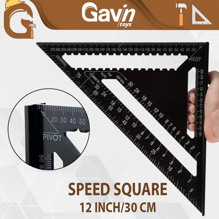 

Speed Square 12 Inch Besar 30Cm Penggaris Segitiga Woodworking Tukang
