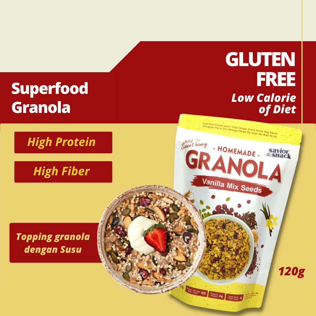 

SEREAL GANDUM SARAPAN DIET SEHAT,GRANOLA MAKANAN SEHAT INSTAN ALAMI BERNUTRISI TINGGI RENDAH KALORI BEBAS GULA & GARAM