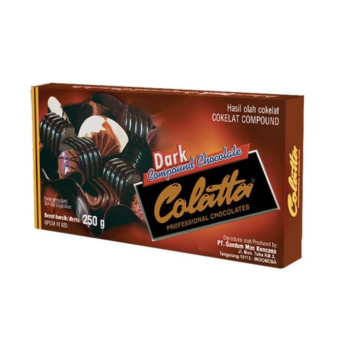 

COLATTA DARK COMPOUND 250 GRAM / COLATTA DARK CHOCOLATE COOKING 250 GR TERLARIS TERPERCAYA ORIGINAL