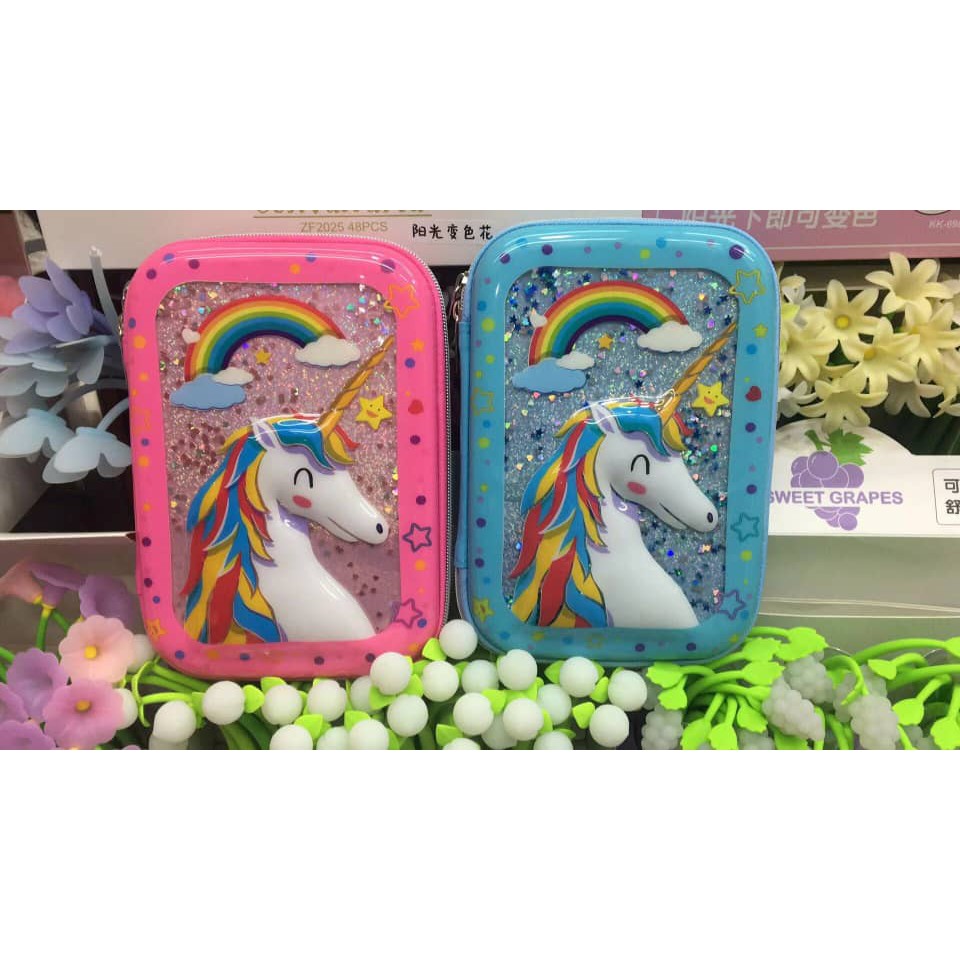 

tempat pensil anak glitter lucu unicorn organizer