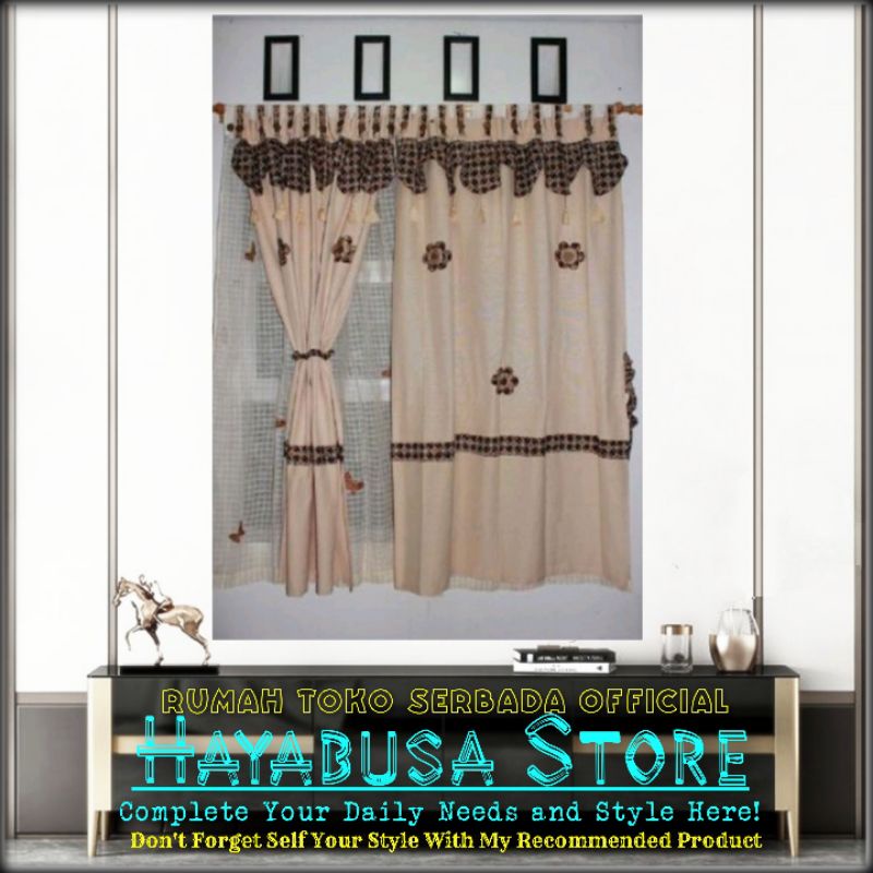 Tirai Gorden Tenun Atbm Aplikasi Batik dan Poni