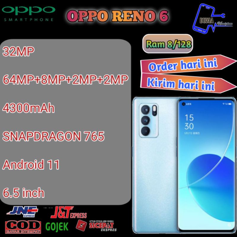 OPPO RENO 6 8/128 GARANSI RESMI INDONESIA