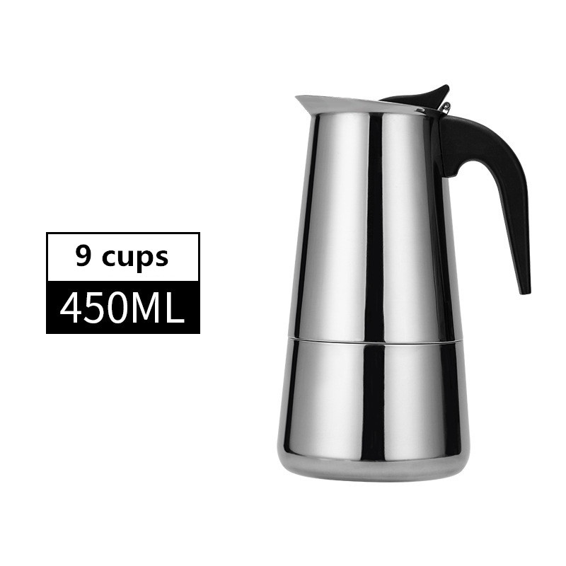 Moka Pot Stainless Steel - One Two Cups Espresso Coffee Maker Moka