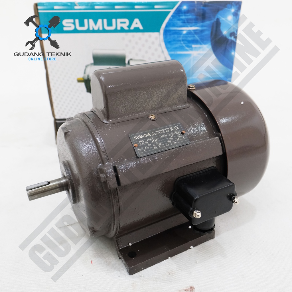 Dinamo Motor Penggerak 1Hp 4P 1Ph 1400Rpm SUMURA / Elektro Motor SUMURA 1Hp