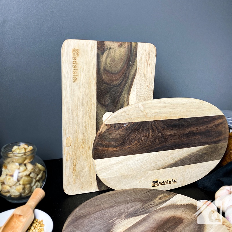 DADALALA Talenan Kayu (Cutting Board) Model Kaki Bahan Kayu Sonokeling - 3 Varian