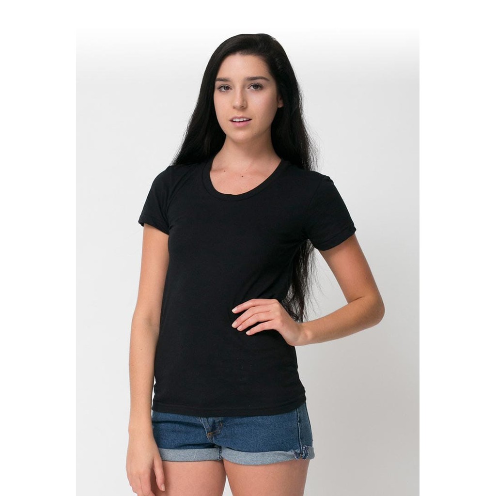 KAOS MANGSET POLOS WANITA LENGAN PENDEK HITAM DAN PUTIH PREMIUM