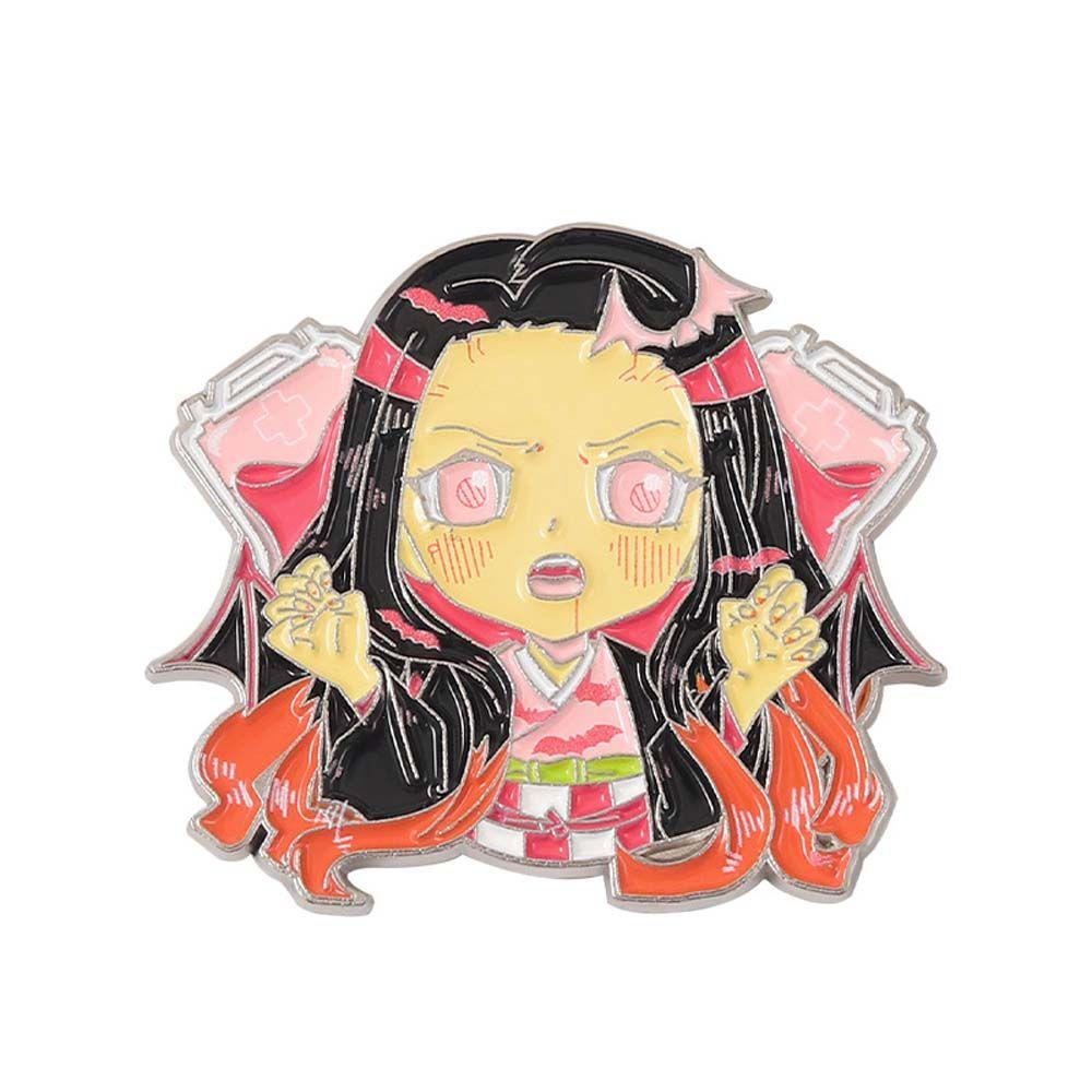 Agustinina Anime Demon Slayer Hadiah Untuk Mantel Anak Aksesoris Perhiasan Kerah Bros Anime Lencana Kimetsu no Yaiba Bros Pin