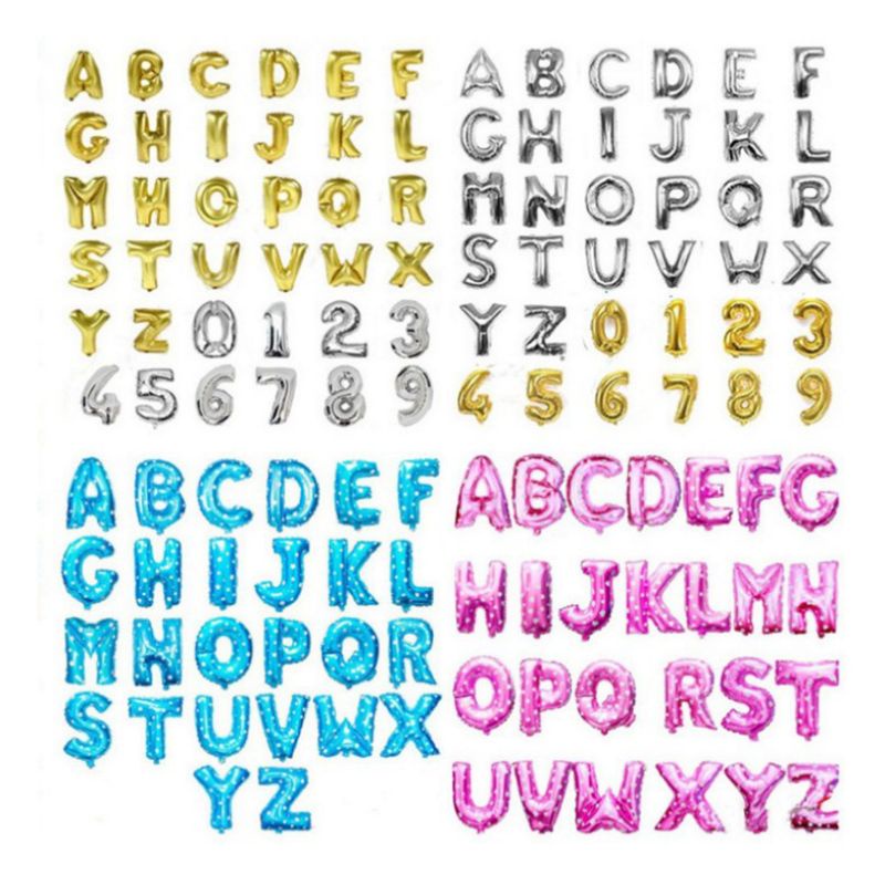 balon foil huruf dan angka perlengkapan pesta medan