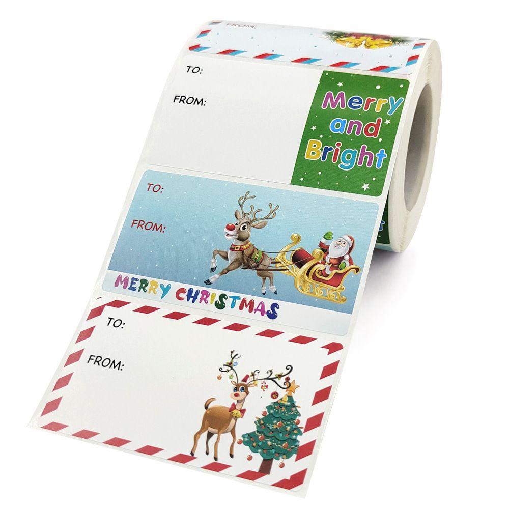 Solighter 500PCS Celebrate Christmas Gift Packaging Perekat Label Thank You Kertas Stiker