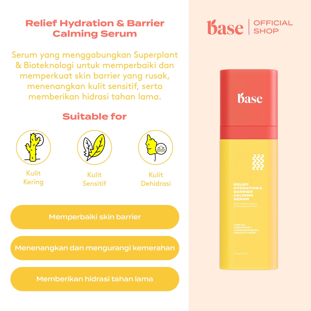 [PENYELAMAT BREAKOUT] BASE Relief Hydration &amp; Barrier Calming Serum Memperbaiki Skin Barrier [BPOM]