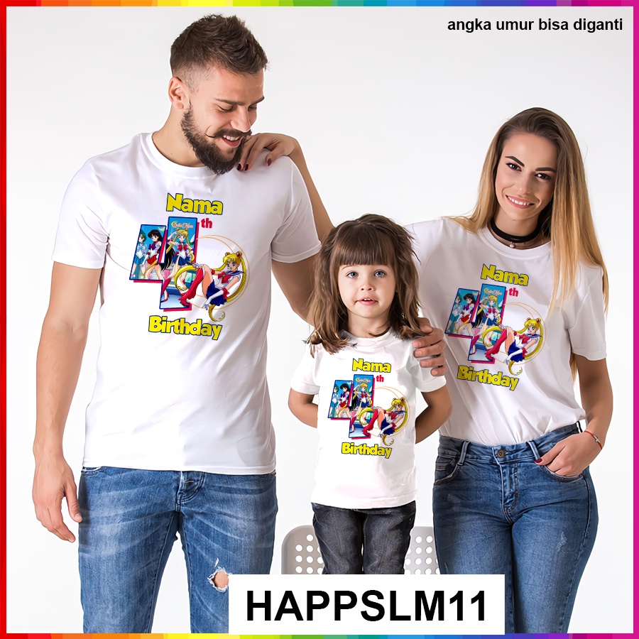 Baju Kaos ANAK DAN DEWASA SAILOR MOON COUPLE (FREE NAMA)