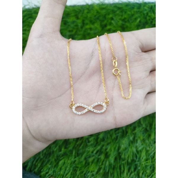 KALUNG KOYE ITALI SANTA+ INFINITY MP FULL/ KALUNG PERAK ASLI SILVER 925 LAPIS EMAS/KALUNG FASION WANITA TERBARU