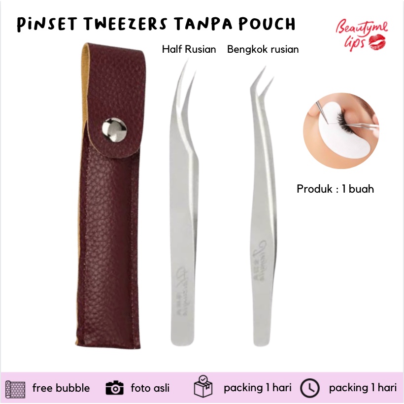 Pinset tweezers tanpa pouch for russian volume eyelash extension / pinset eyelash pingset