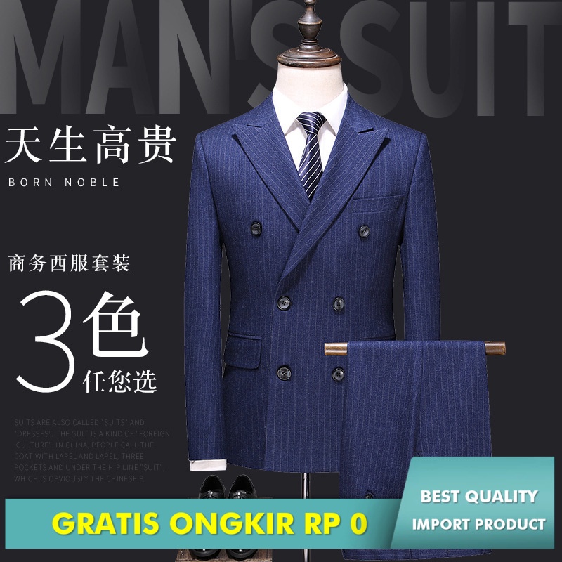 Jas Pria Coat Kecil Korea Kasual  Pada Profesional Slim Garis Pernikahan Import