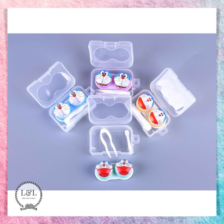 Tempat Soflens Lucu Kontak Lensa Simple Contact Lens Softlens Case 1 Set