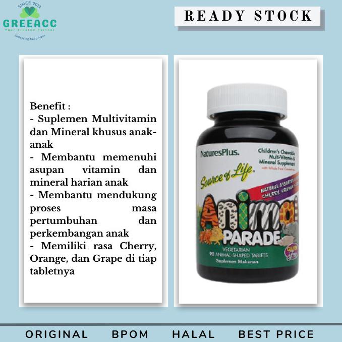 Nature's Plus Source of Life Animal Parade 90 tab BPOM SOL Lc