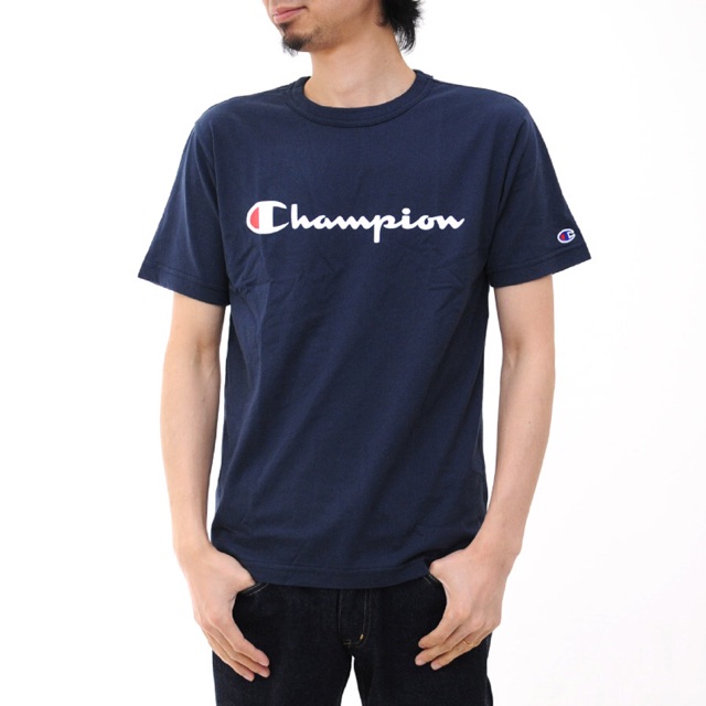 champion script tee navy