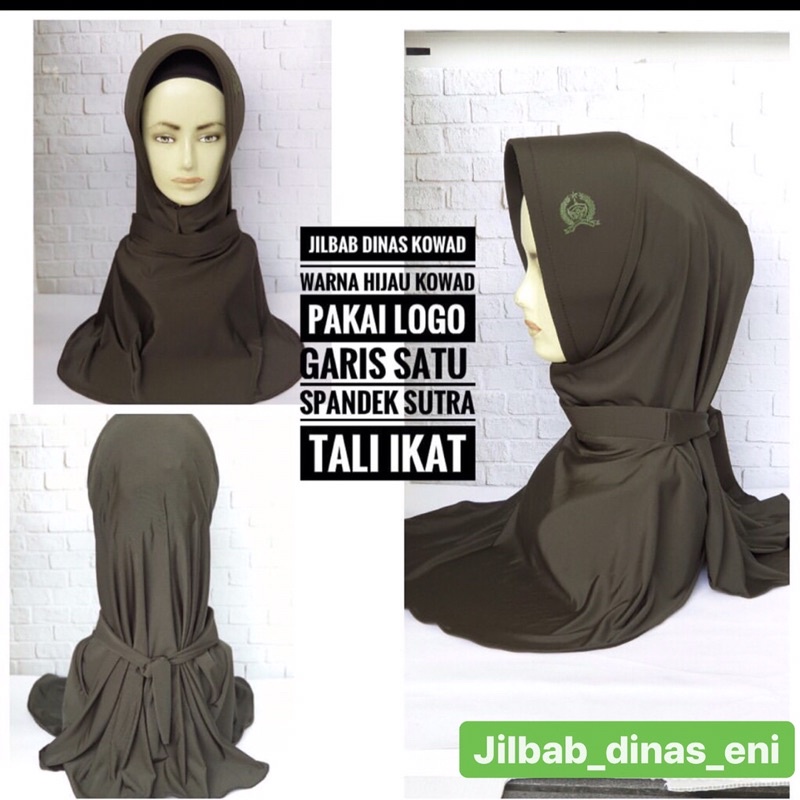 JILBAB HIJAU KOWAD LOGO BORDIR