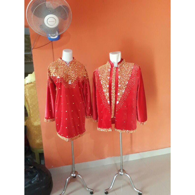 baju pengantin bludru adat palembang