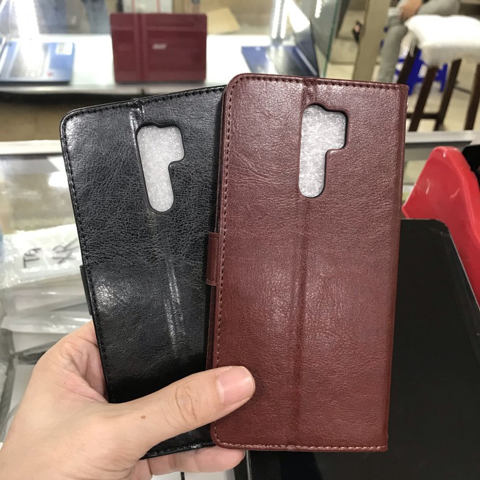 PREMIUM FLIP DOMPET LEATHER CASE FLIP COVER FOR REDMI 9